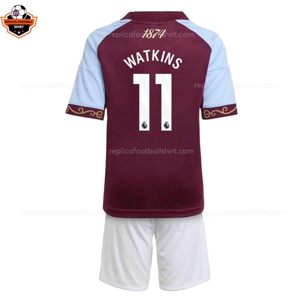 Aston Villa Home Kid Replica Football Kit 2025-26 WATKINS 11 Printed backview