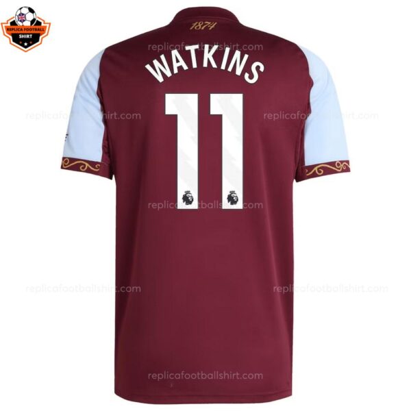 Aston Villa Home Men Replica Football Shirt 2025-26 WATKINS 11 Printed backview