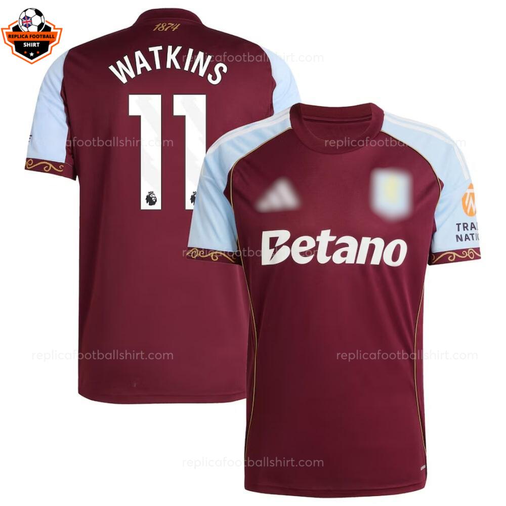 Aston Villa Home Men Replica Football Shirt 2025-26 WATKINS 11 Printed overview