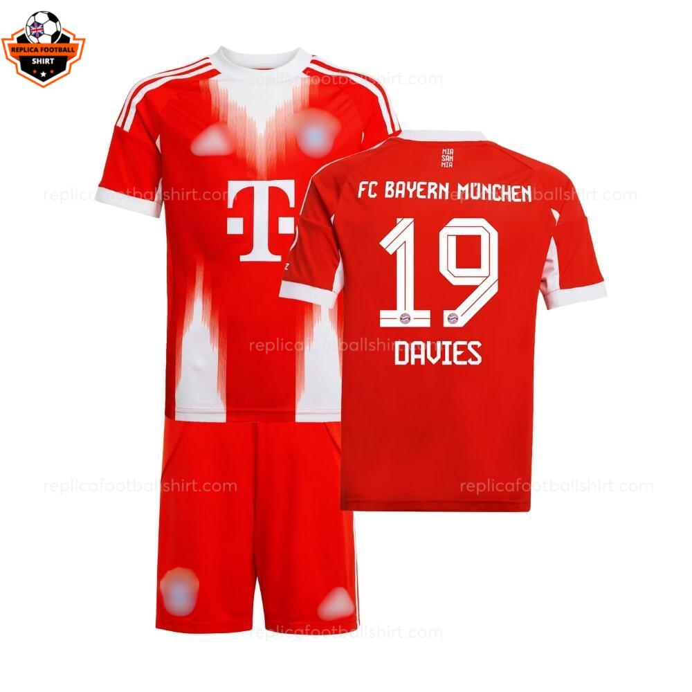 Bayern Munich Home Kid Replica Football Kit 2025-26 DAVIES 19 Printed Printed