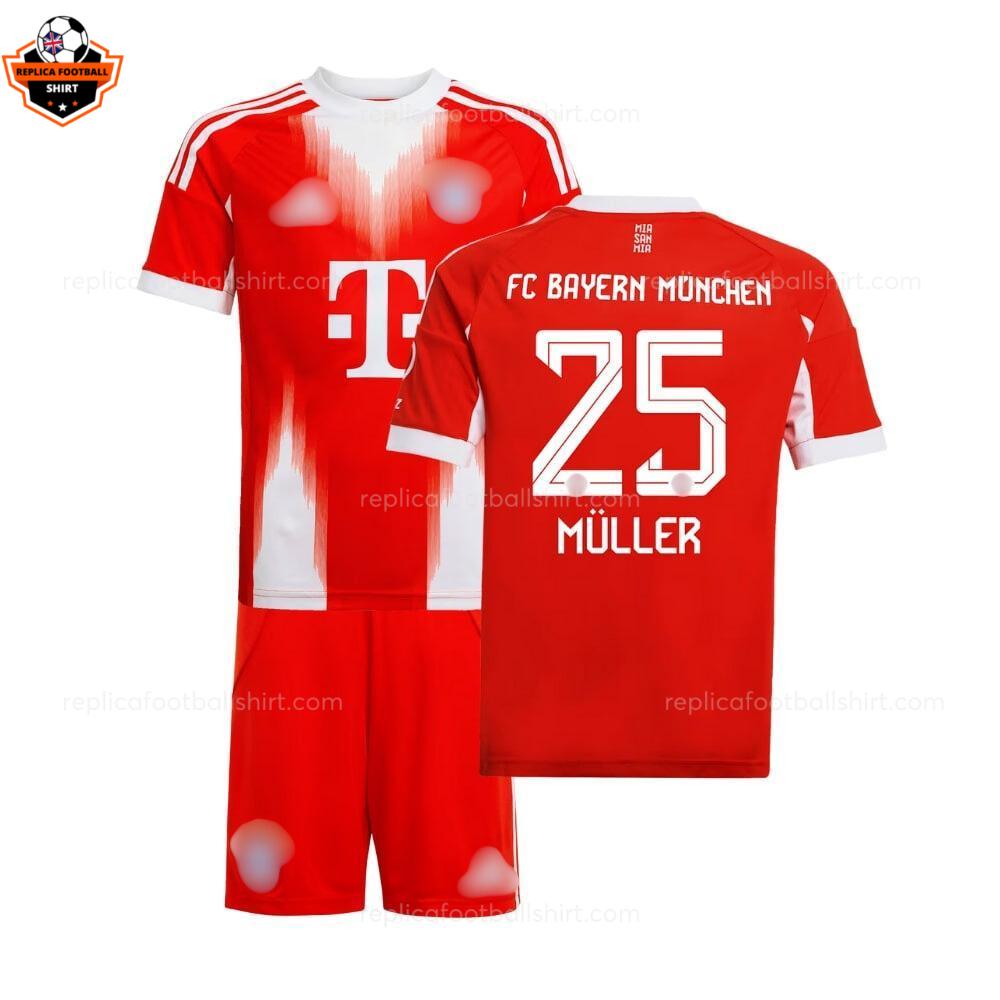 Bayern Munich Home Kid Replica Football Kit 2025-26 MÜLLER 25 Printed