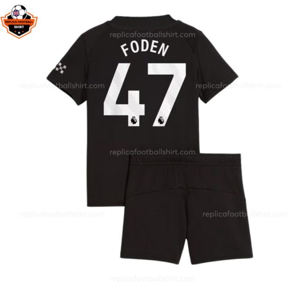Manchester City Away Kid Replica Football Kit 25-26 FODEN 47 Printed backview
