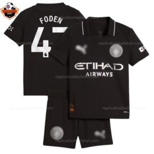Manchester City Away Kid Replica Football Kit 25-26 FODEN 47 Printed overview