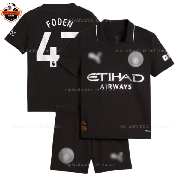 Manchester City Away Kid Replica Football Kit 25-26 FODEN 47 Printed overview