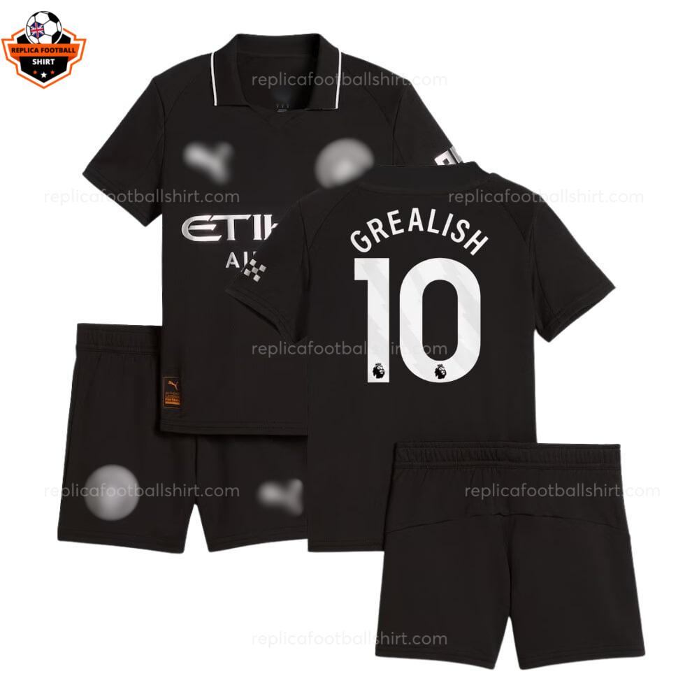 Manchester City Away Kid Replica Football Kit 25-26 GREALISH 10 Printed overview
