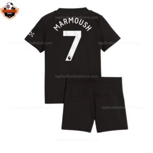 Manchester City Away Kid Replica Football Kit 25-26 Marmoush 7 Printed backview
