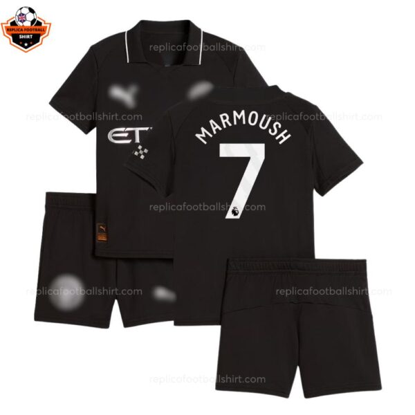 Manchester City Away Kid Replica Football Kit 25-26 Marmoush 7 Printed overview