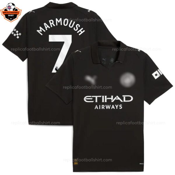 Manchester City Away Men Replica Football Shirt 25-26 Marmoush 7 Printed overview