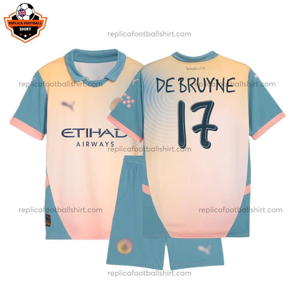 Manchester City DE BRUYNE 17 Fourth Kid Replica Football Kit 202526 Printed