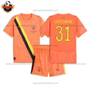 Manchester City KidSuper Goalkeeper Kid Replica Football Kit 2025-26 EDERSON M. 31 Printed
