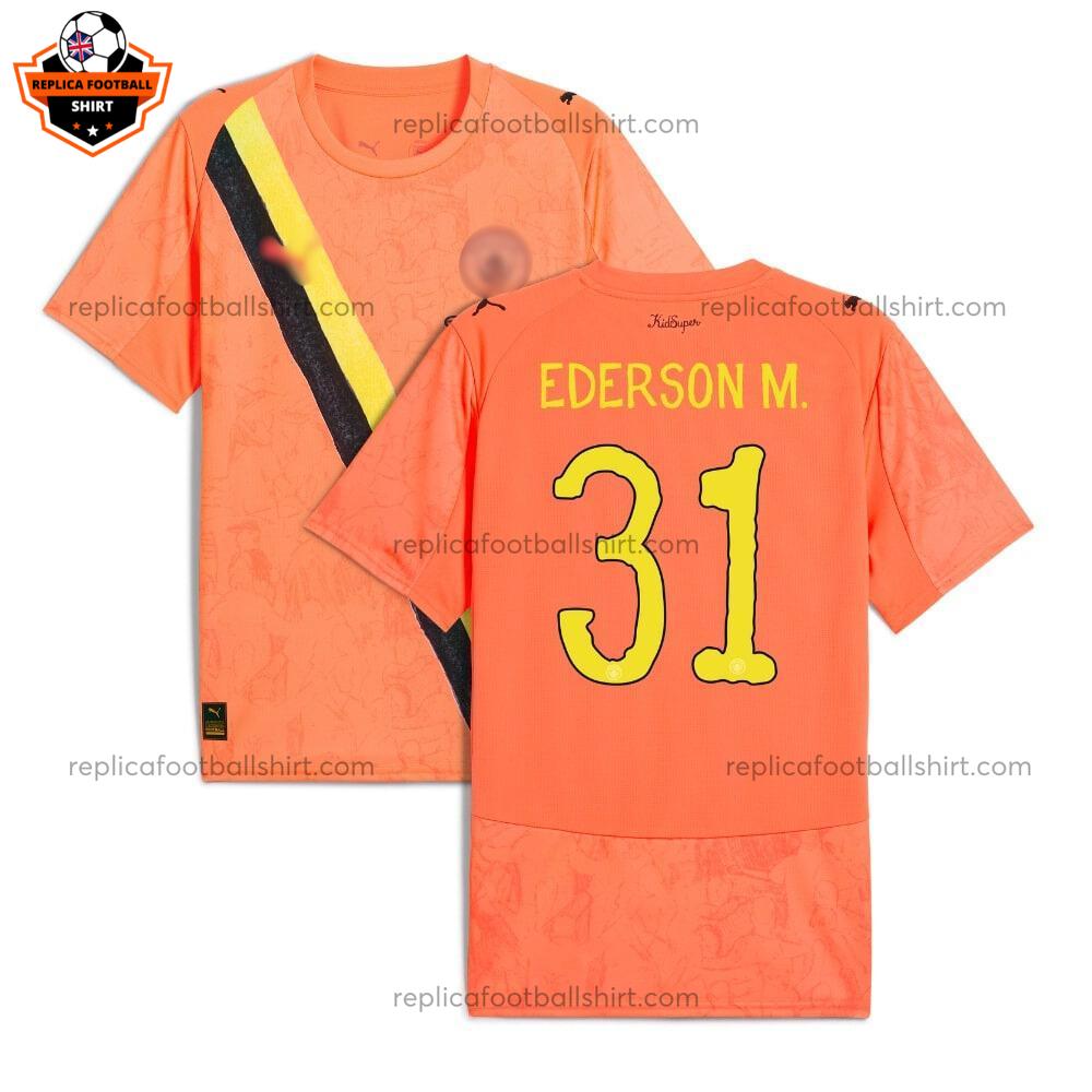 Manchester City KidSuper Goalkeeper Men Replica Football Shirt 202526 EDERSON M. 31 Printed - overview