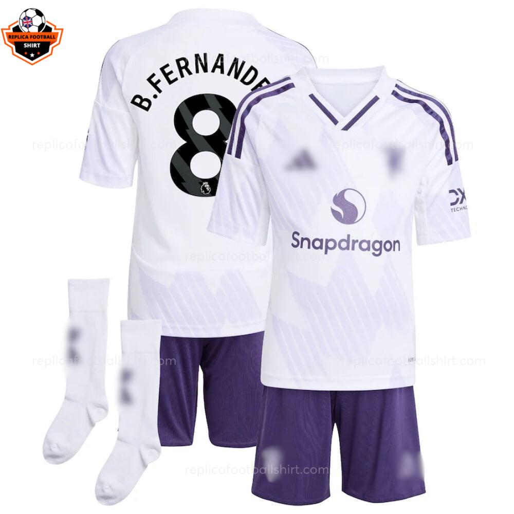 Manchester United Away Kid Replica Football Kit 2025-26 B.FERNANDES 8 Printed overview