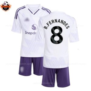 Manchester United Away Kid Replica Football Kit 2025-26 B.FERNANDES 8 Printed