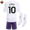 Manchester United Away Kid Replica Football Kit 2025-26 CUNHA 10 Printed backview