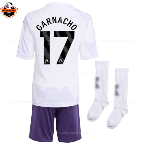 Manchester United Away Kid Replica Football Kit 2025-26 GARNACHO 17 Printed backview