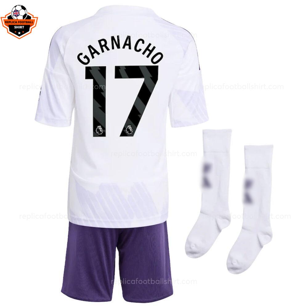 Manchester United Away Kid Replica Football Kit 2025-26 GARNACHO 17 Printed backview