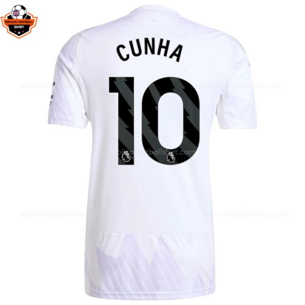 Manchester United Away Men Replica Football Shirt 2025-26 CUNHA 10 Printed backivew