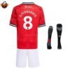 Manchester United Home Kid Replica Football Kit 2025-26 B.FERNANDES 8 Printed backview