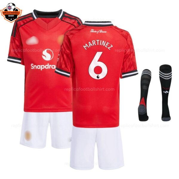 Manchester United Home Kid Replica Football Kit 2025-26 MARTINEZ 6 Printed overview