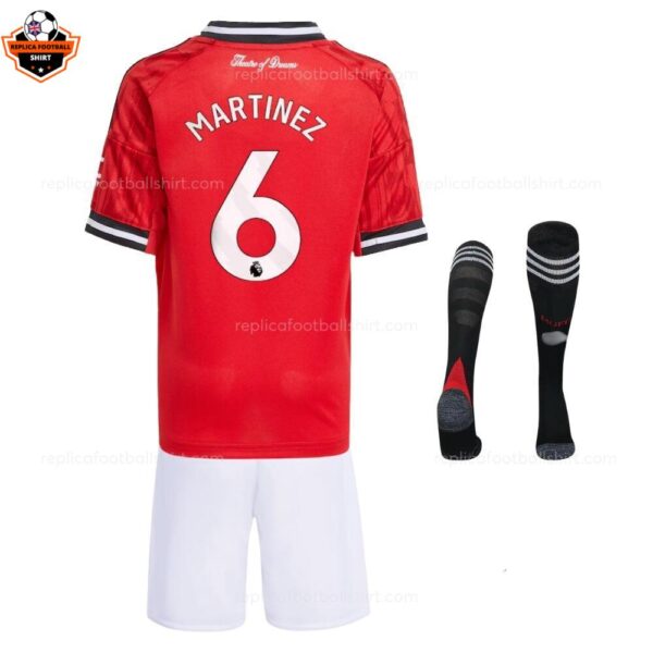 Manchester United Home Kid Replica Football Kit 2025-26 MARTINEZ 6 Printed