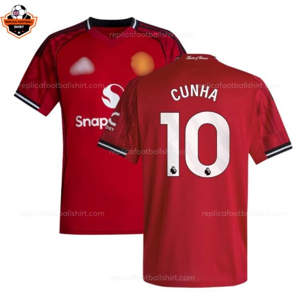 Manchester United Home Men Replica Football Shirt 2025-26 CUNHA 10 Printed overview