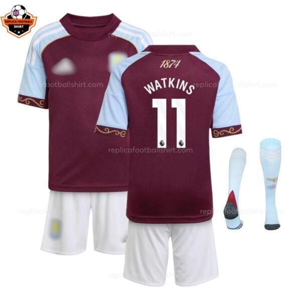 RFS Aston Villa WATKINS 11 Home Kids Replica Football Kit 2025_26 - with socks
