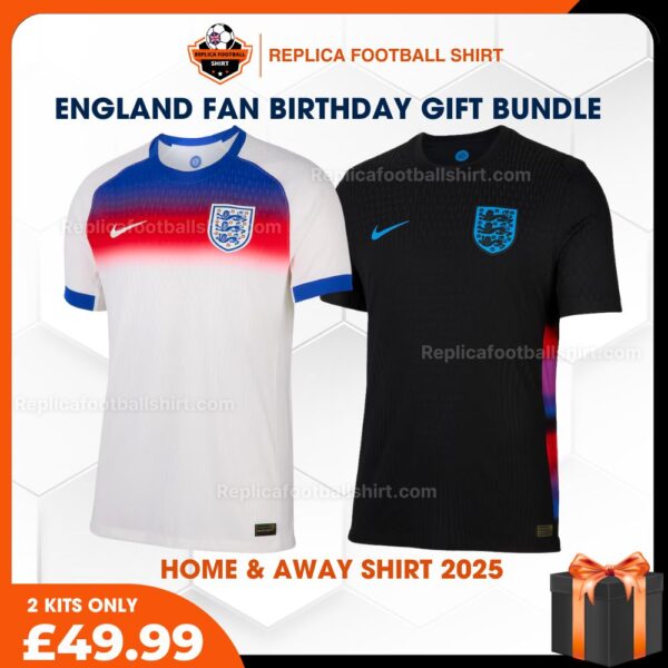 England FC 2025/26 Birthday Bundle - Home & Away Replica Football Shirt for True Fans