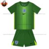 England Green Goalkeeper Kid Replica Football Kit 2025/26 frontview