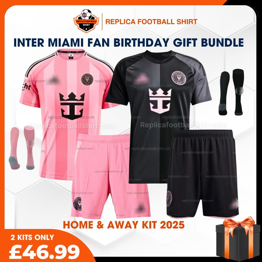 Inter Miami FC 2025/26 Birthday Bundle - Home & Away Replica Football Kit for True Fans - Front View