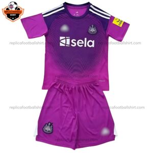 Newcastle Purple Goalkeeper Kid Replica Football Kit 2025/26 frontview
