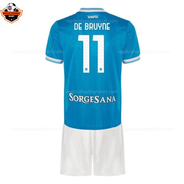 SSC Napoli Home Kid Replica Football Kit 2025-26 DE BRUYNE 11 Printed backview