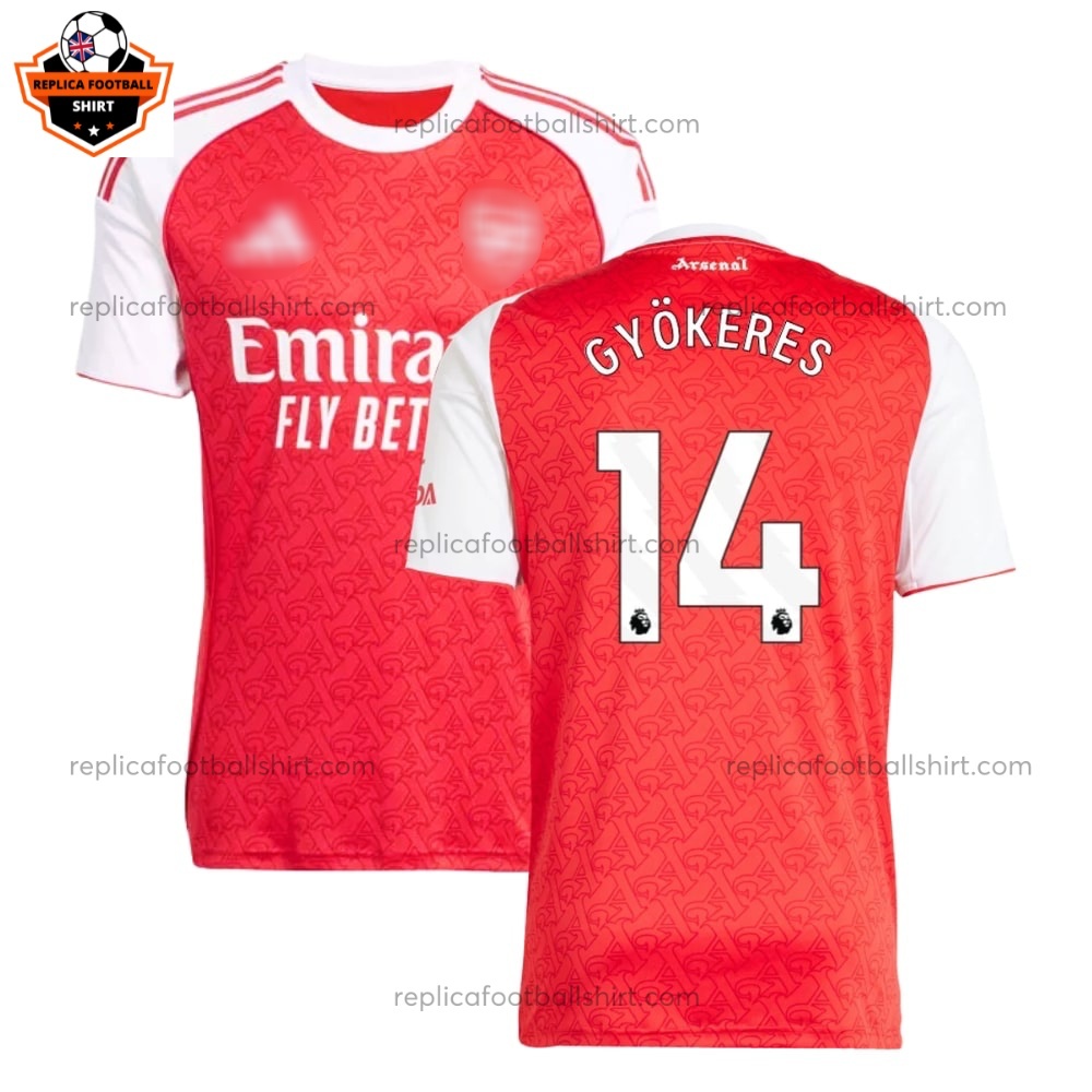 Arsenal Home Men Replica Football Shirt 2025/26 Gyökeres 14 - Front View