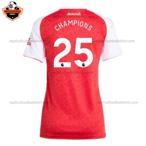 Arsenal Home Women Replica Shirt 25/26 CHAMPIONS 25 - Back View
