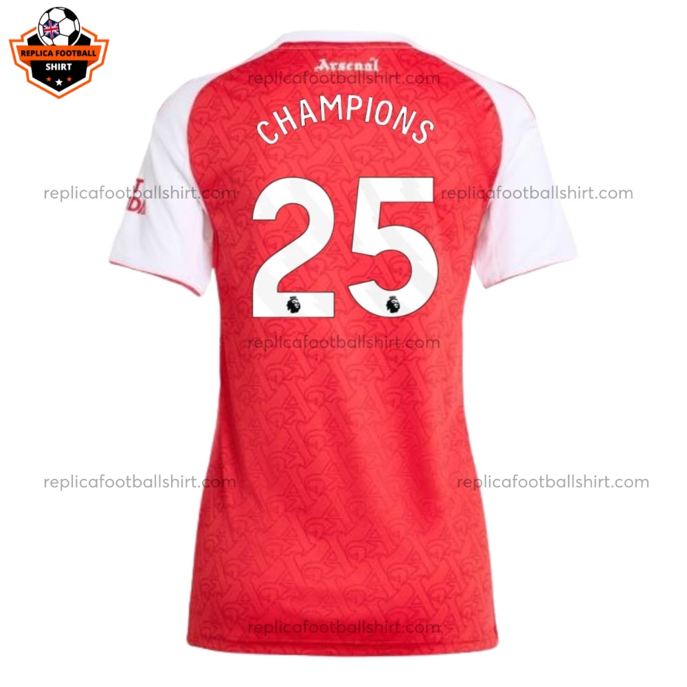 Arsenal Home Women Replica Shirt 25/26 CHAMPIONS 25 - Back View
