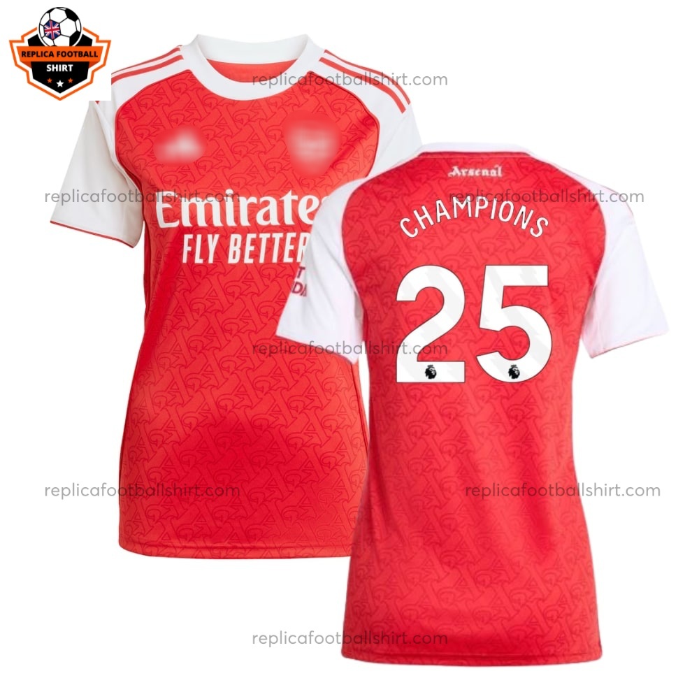 Arsenal Home Women Replica Shirt 25/26 CHAMPIONS 25 - Front View
