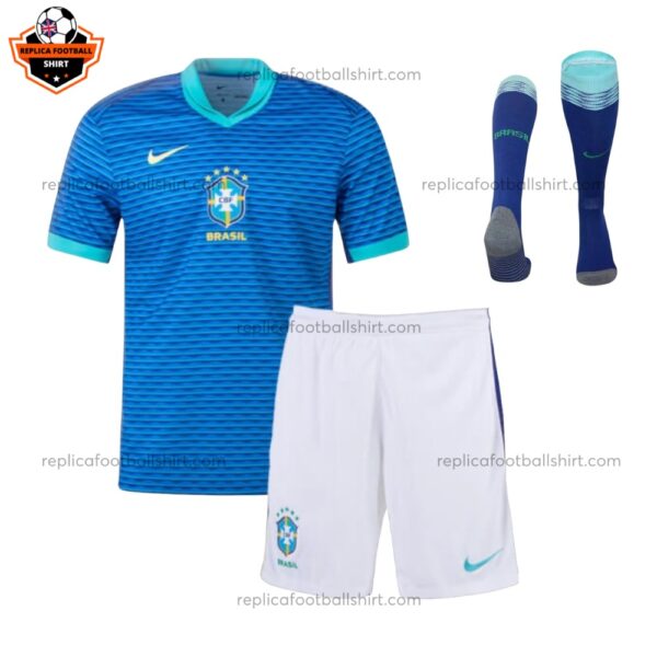 Brazil Away for Men and Kid Replica Football Kit 2024/25