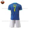 Brazil VINI JR. 7 Away Kid Replica Kit 2024/25 - Back View