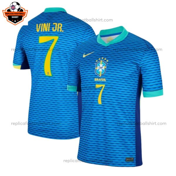 Brazil VINI JR. 7 Away Men Replica Football Shirt 2024 - Front View