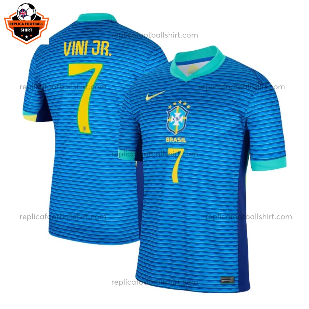 Brazil VINI JR. 7 Away Men Replica Football Shirt 2024 - Front View