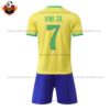 Brazil VINI JR. 7 Home Kid Replica Kit 2024/25 - Back View