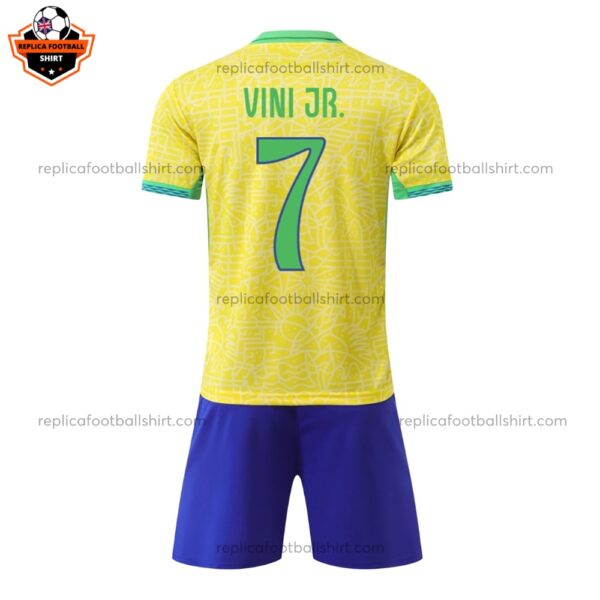 Brazil VINI JR. 7 Home Kid Replica Kit 2024/25 - Back View
