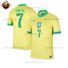 Brazil VINI JR. 7 Home Men Replica Football Shirt 2024 - Front View