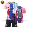 Barcelona Messi Special Edition Kid Replica Football Kit 2025/26 Back View No Socks