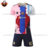 Barcelona Messi Special Edition Kid Replica Football Kit 2025/26 Front View No Socks