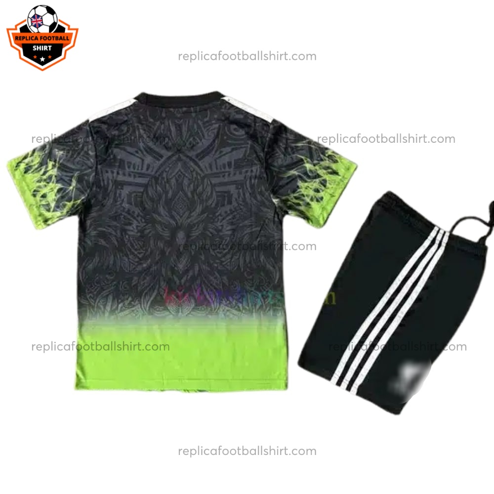 Liverpool Green Special Edition Kid Replica Football Kit 2025/26 - Back View