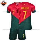 Portugal Home World Cup Kid Replica Football Kit 2022 RONALDO 7 Printed