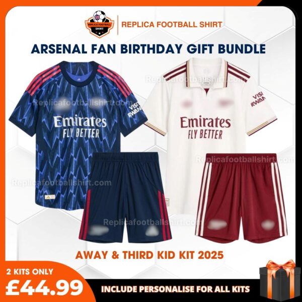 Arsenal FC 2025-26 Birthday Bundle - Away & Third Replica Football Kit for True Fans