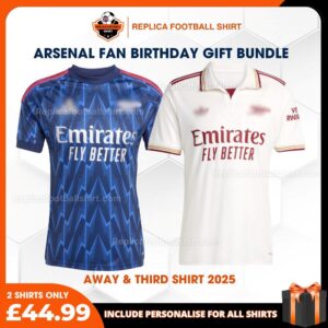 Arsenal FC 2025-26 Birthday Bundle - Away & Third Replica Football Shirt for True Fans