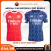 Arsenal FC 2025-26 Birthday Bundle - Home & Away Replica Football Shirt for True Fans