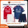 Arsenal FC 2025_26 Birthday Bundle - Home & Away Replica Football Kit for True Fans